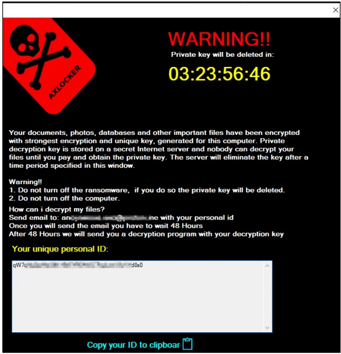 Warning AXLocker | SOSECURE MORE THAN SECURE